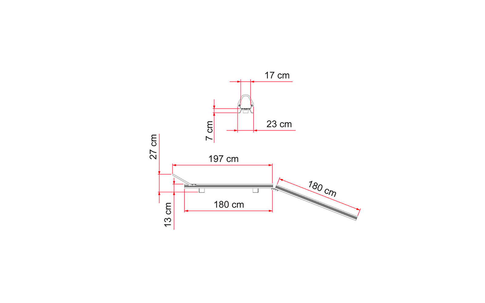 Påkjøringsrampe for motorsykkel aluminium 180 cm 12,2 kg Fiamma montert