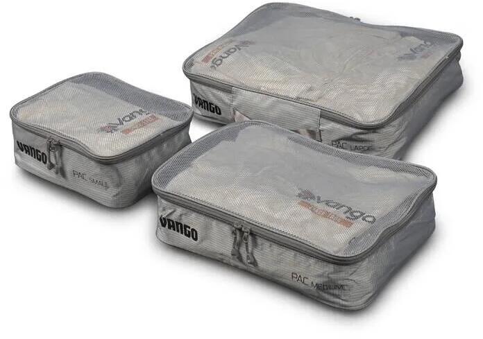 Pakkekuber sett 3-deler 200D ripstop nylon bakside