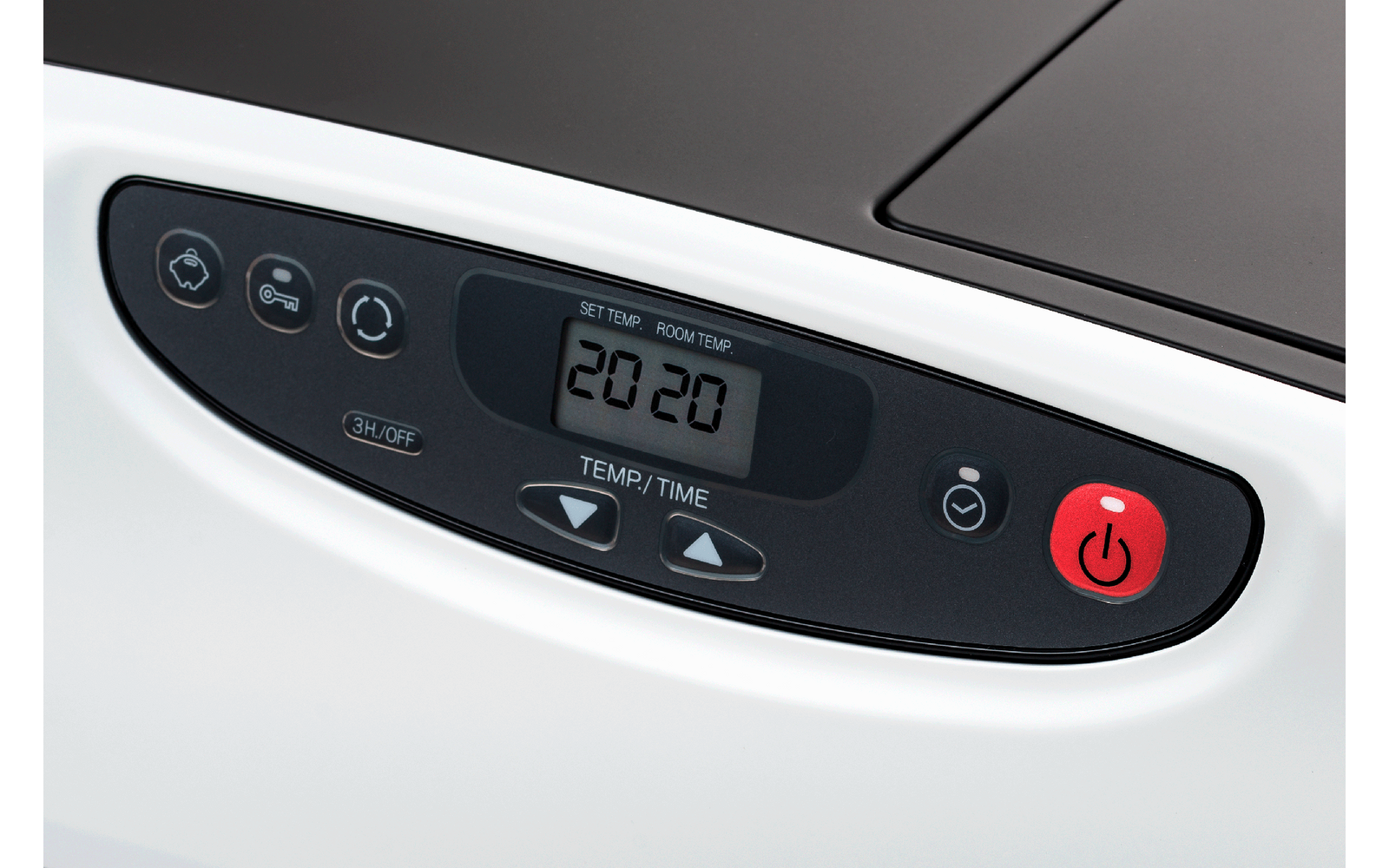 Detalj av kontrollpanel på Parafinvarmer SRE 9046 TC 4,65 kW matt hvit