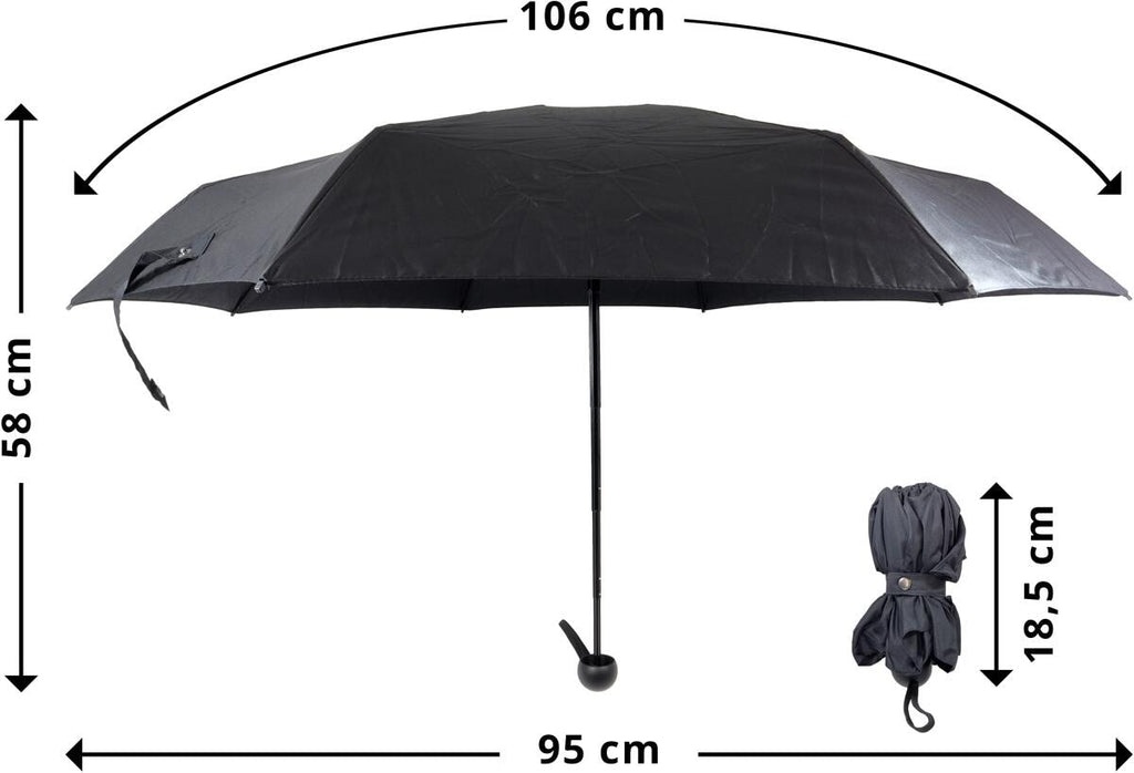 Nærbilde av stoffmateriale på Paraply Nano Sustain resirkulert polyester Ø95cm grå