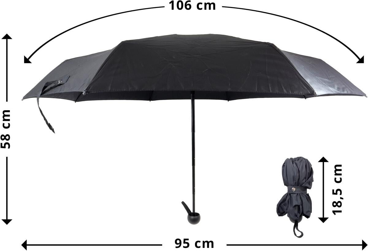 Nærbilde av stoffmateriale på Paraply Nano Sustain resirkulert polyester Ø95cm grå