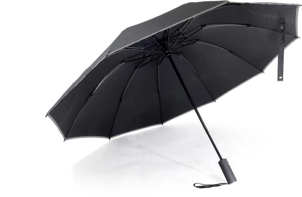 Paraply Reverse innfelling Ø97cm refleks svart frontside