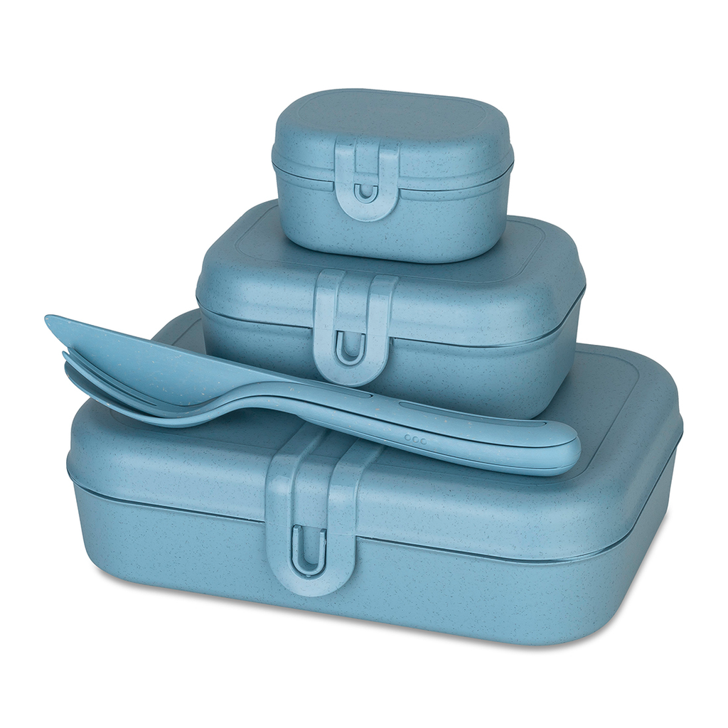 Pascal Ready matboks-sett med bestikk 4-delers nature flower blue forfra