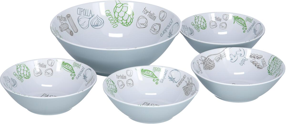 Pasta & Salad bollesett 5 deler melamin Ø20/Ø29,5 cm - Brunner forfra