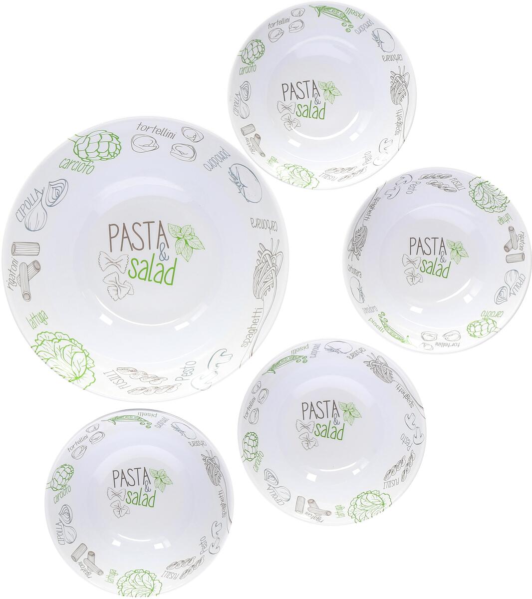 Bakside av Pasta & Salad bollesett 5 deler melamin Brunner