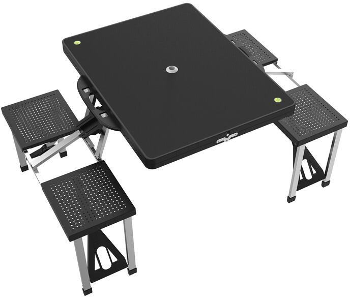Piknikbord med 4 seter 85x65 cm grått Mc Camping samlet og klar til bruk