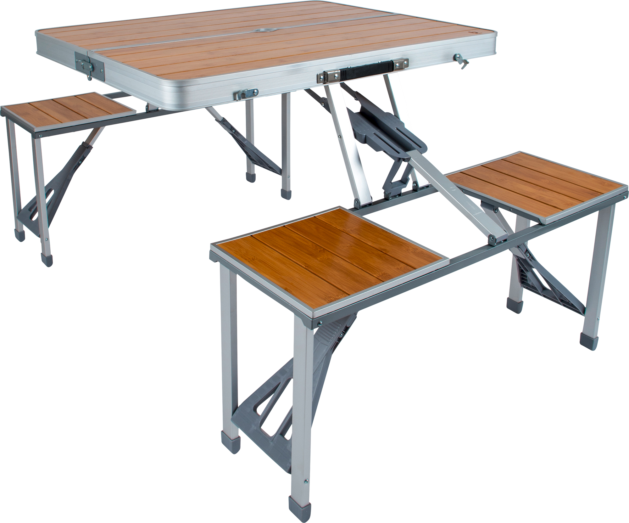 Piknikbord bambus sammenleggbart 136 x 85 cm 4 pers. forfra