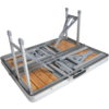 Montert Piknikbord bambus sammenleggbart 136 x 85 cm 4 pers. med fire stoler