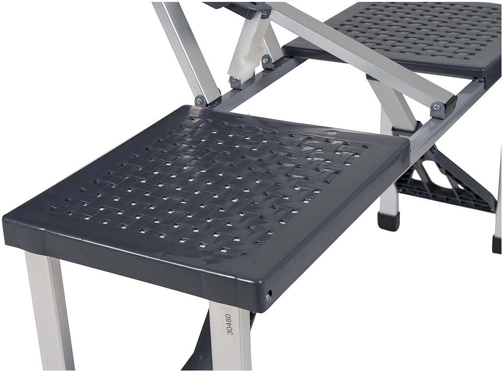Piknikbord med benker 130x67 cm grått lettvekt Bo-Camp