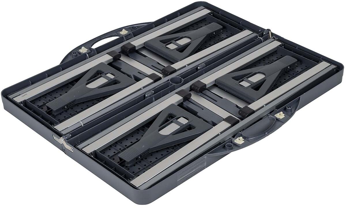 Piknikbord med benker 130x67 cm grått montert Bo-Camp