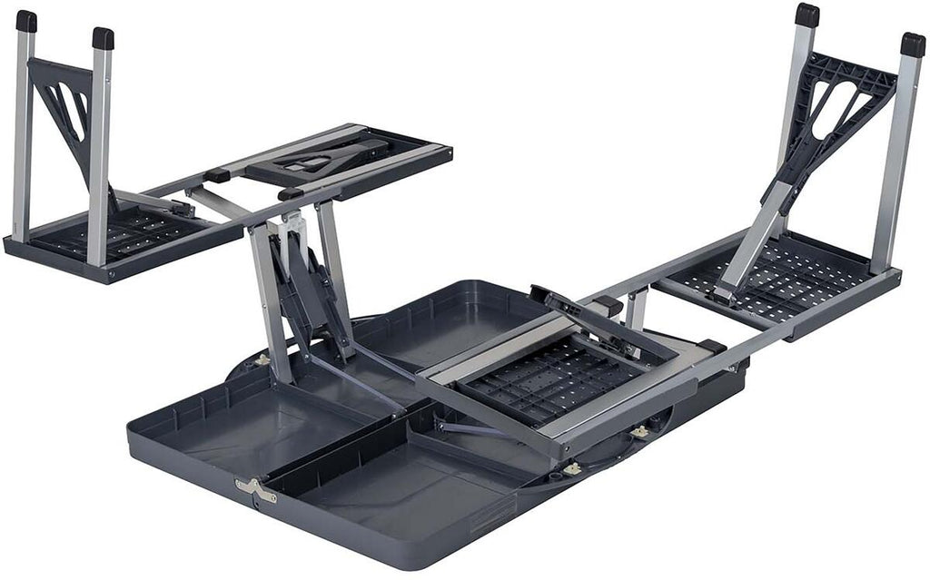 Nærbilde av Piknikbord med benker 130x67 cm grått Bo-Camp