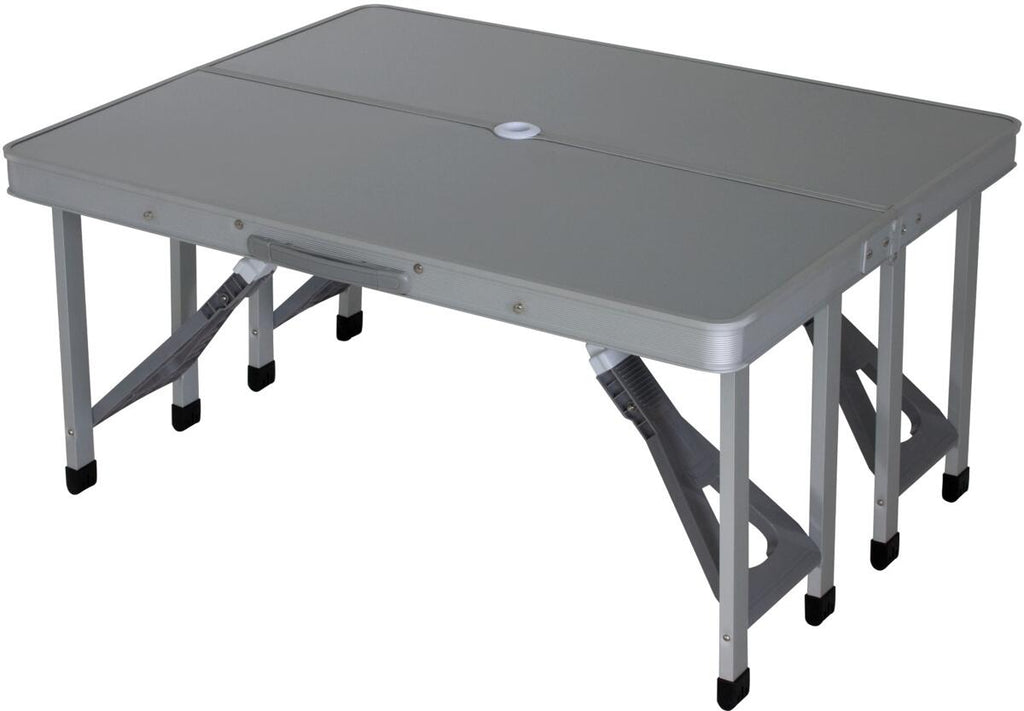 Bakside av piknikbord med benker i aluminium 86x68 cm grått - Eurotrail