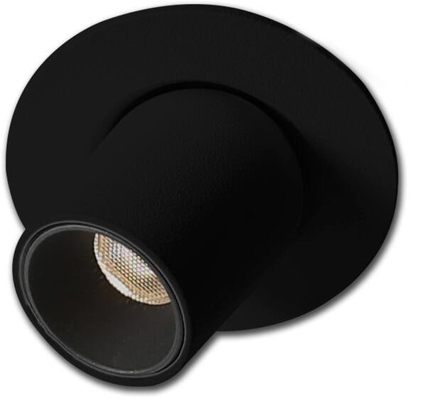 Pipe MiniAMP LED innbyggingsspot 2,5W 3000K dimbar svart for campingbelysning