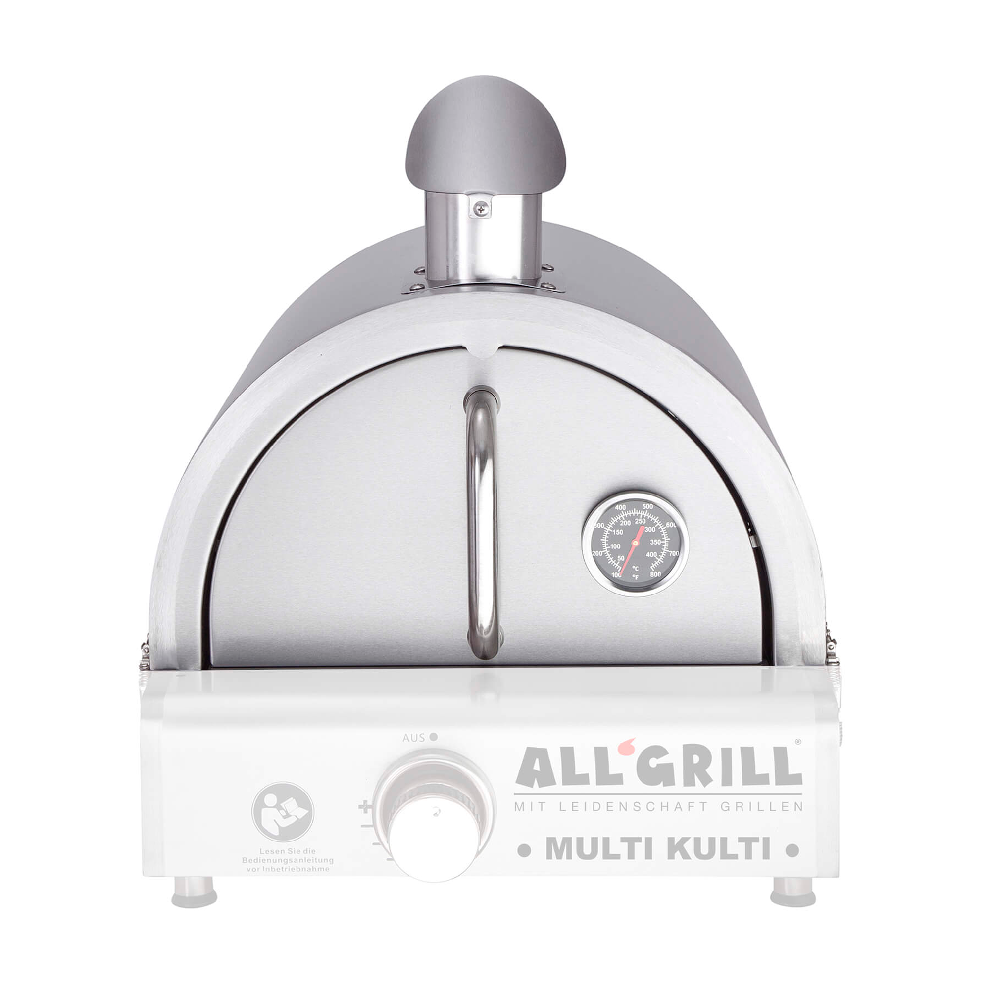 Pizza- og bakehette rustfritt stål 43x41x25 cm Multi Kulti - All Grill for grilling og baking