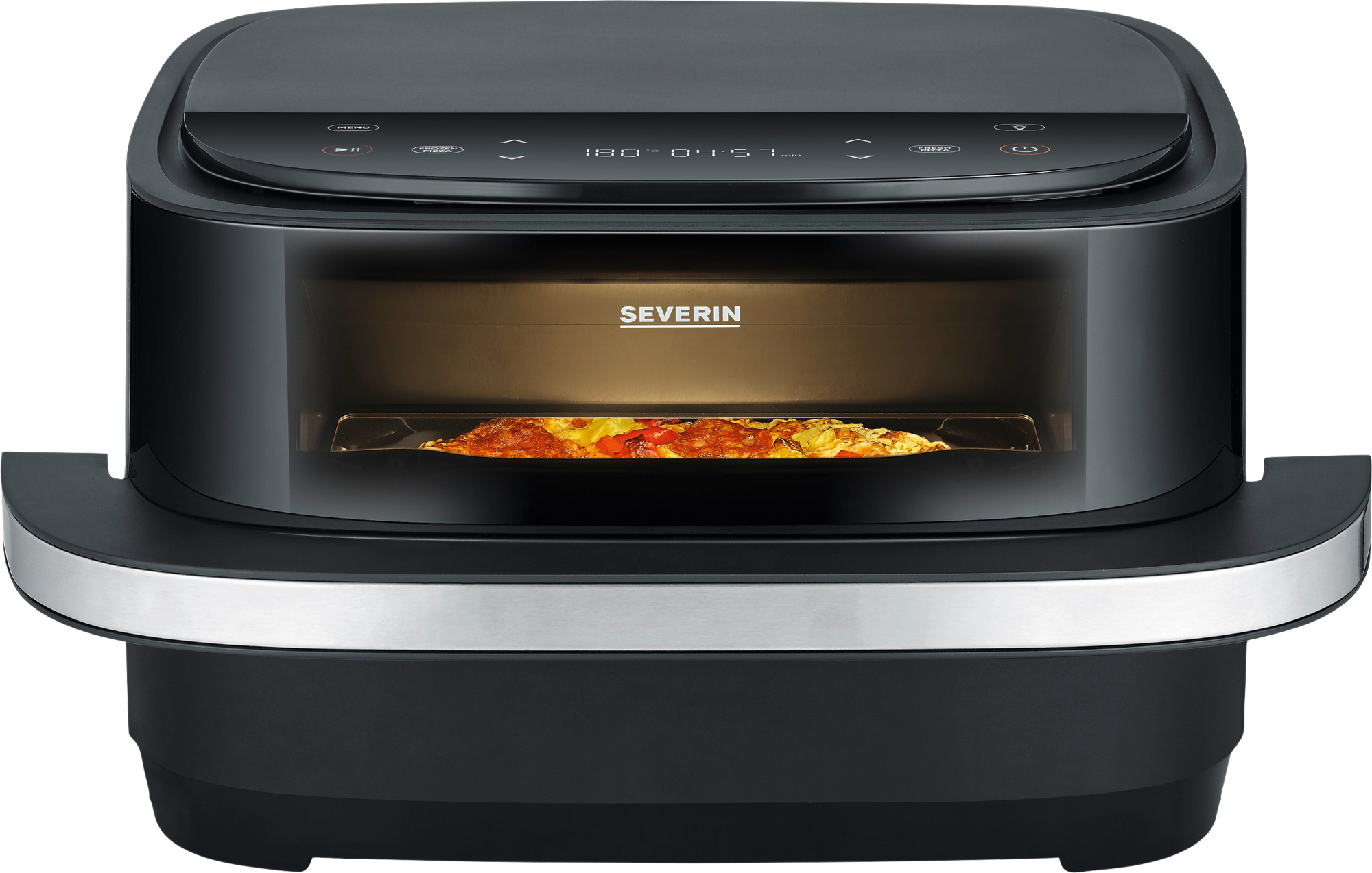 Pizza-varmluftfrityrkoker FR 2464 4 liter 2100 W svart forfra