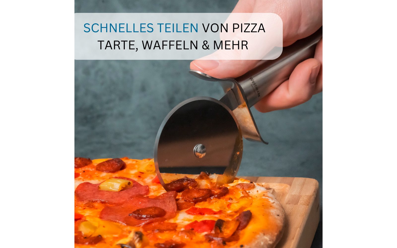 Detalj av skjærehjul på Pizzaskjærer Glory rustfritt stål ø 68 mm Westmark