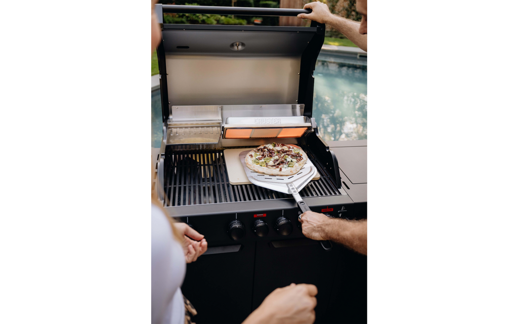 Detalj av pizzaspade XL i aluminium 75 cm delbar - Enders