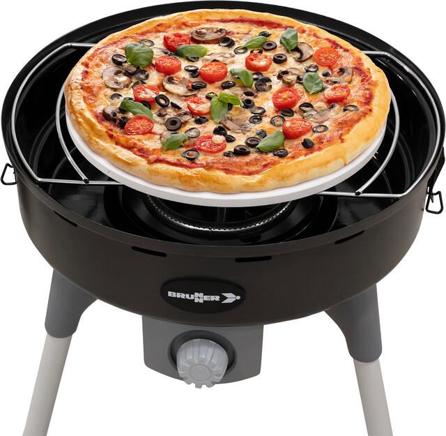 Pizzastein rund 34cm cordierit for BBQruiser - Brunner nærbilde