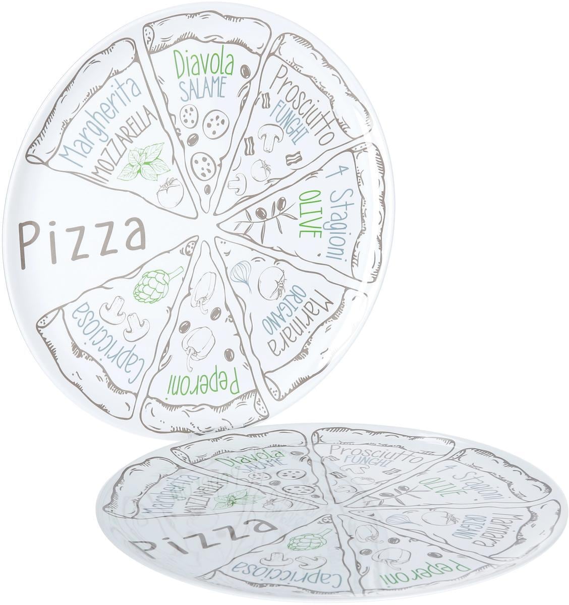 Pizzatallerkensett Ø 37,5 cm melamin, 2 stk - Brunner for campingbruk