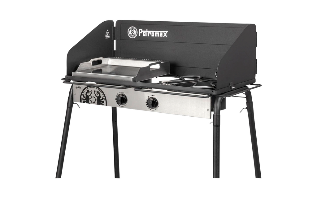 Plancha grillplate i rustfritt stål for gassbord med fettoppsamler