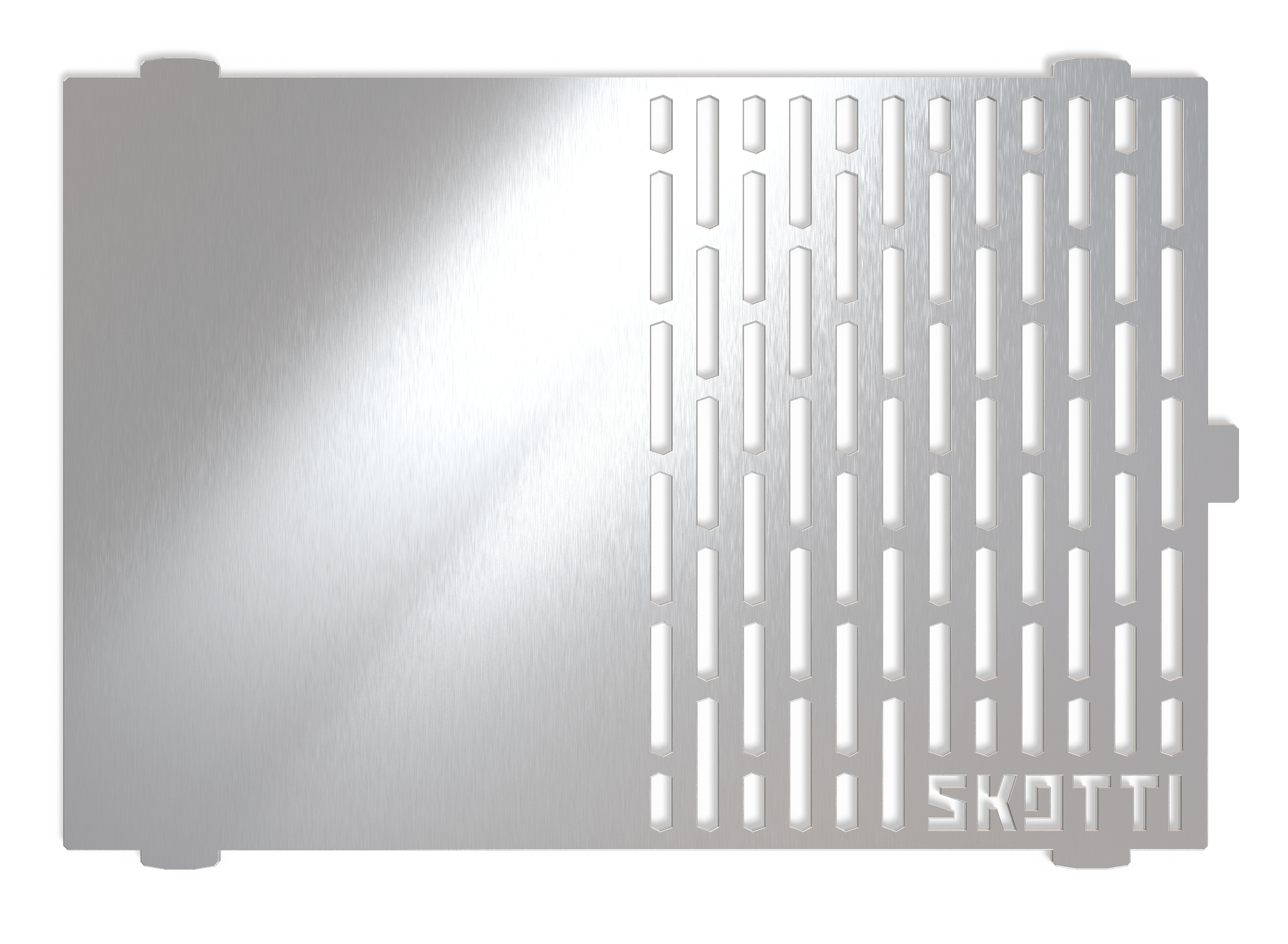 Plancha grillplate rustfritt stål 1,3 kg for Skotti Grill forfra