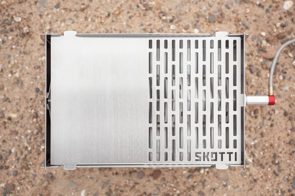 Plancha grillplate i rustfritt stål for grill - Skotti bakside