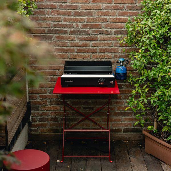 Plancha Othello 1 CV bordgrill med emballasje og mål