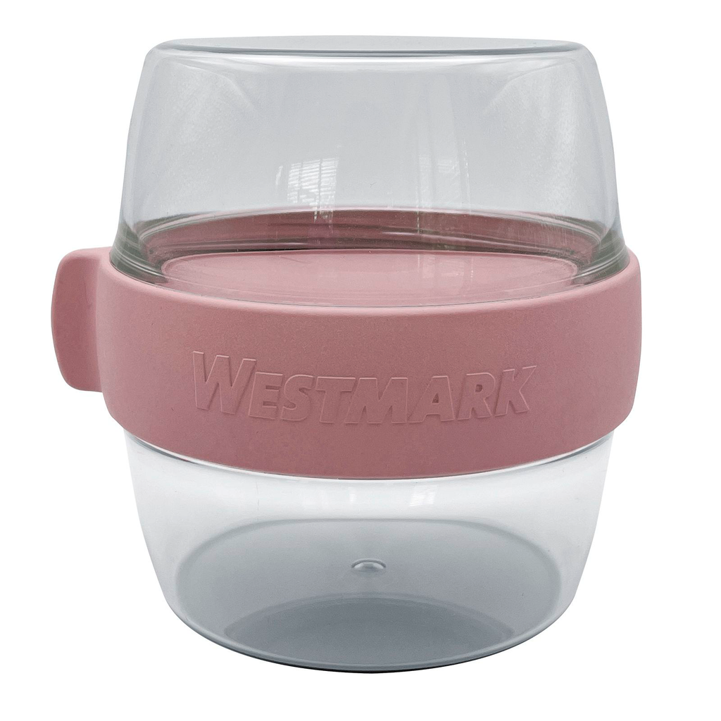 Pocketbox M matboks 700 ml med to lekkasjesikre rom rosa forfra