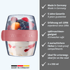 Nærbilde av tetningslist på Pocketbox M matboks 700 ml med to lekkasjesikre rom rosa