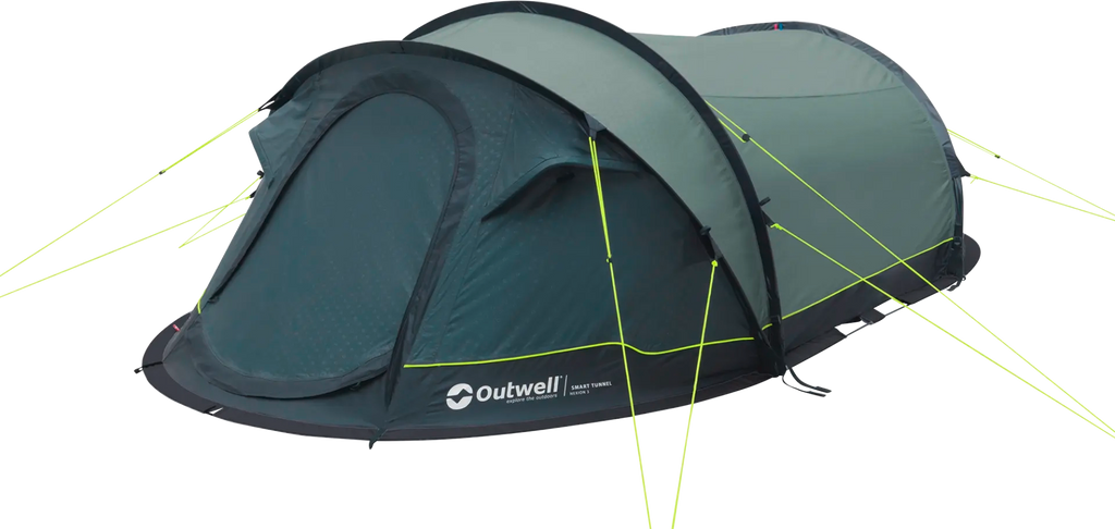 Pop-up telt Nexion 3 for 3 personer med innertelt, blå - Outwell oppslått sett forfra