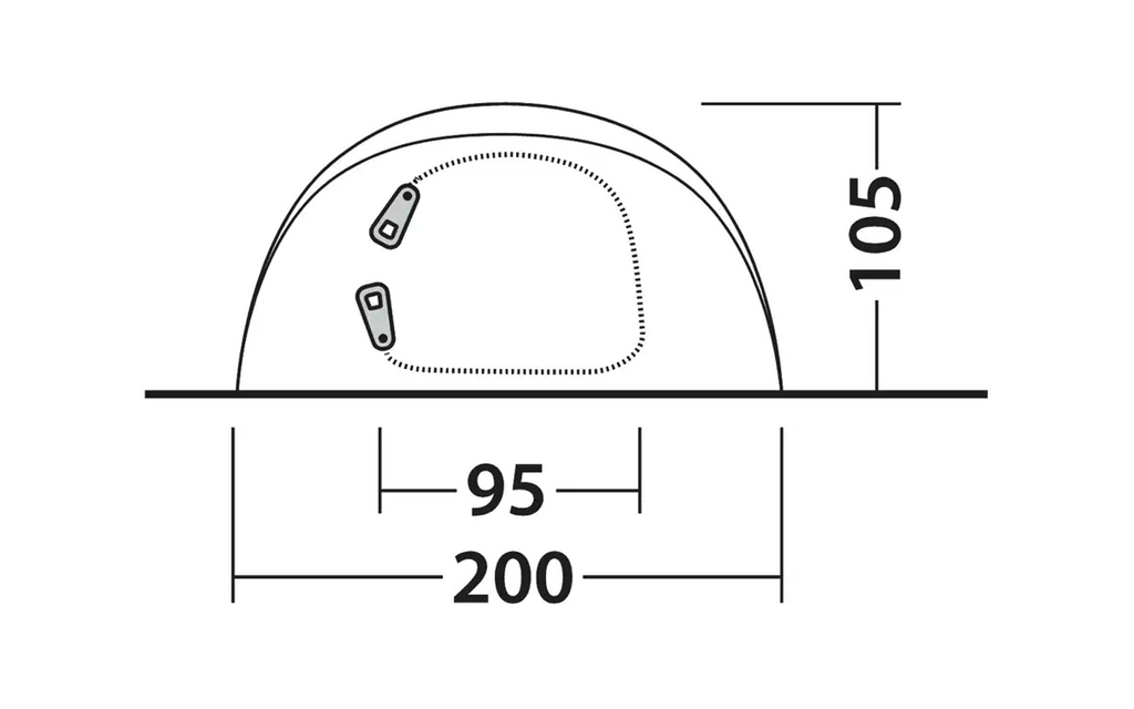 Pop-up telt Nexion 3 for 3 personer med innertelt, blå - Outwell pakket i rund transportbag