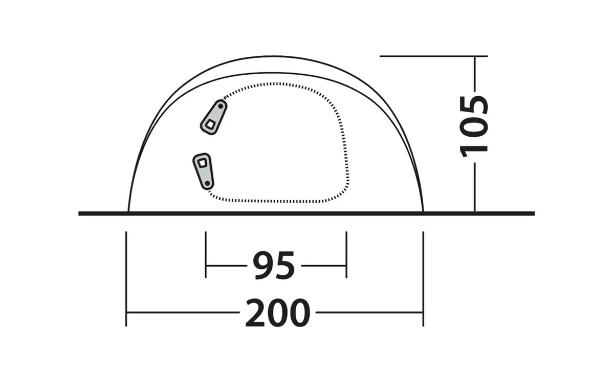 Pop-up telt Nexion 3 for 3 personer med innertelt, blå - Outwell pakket i rund transportbag