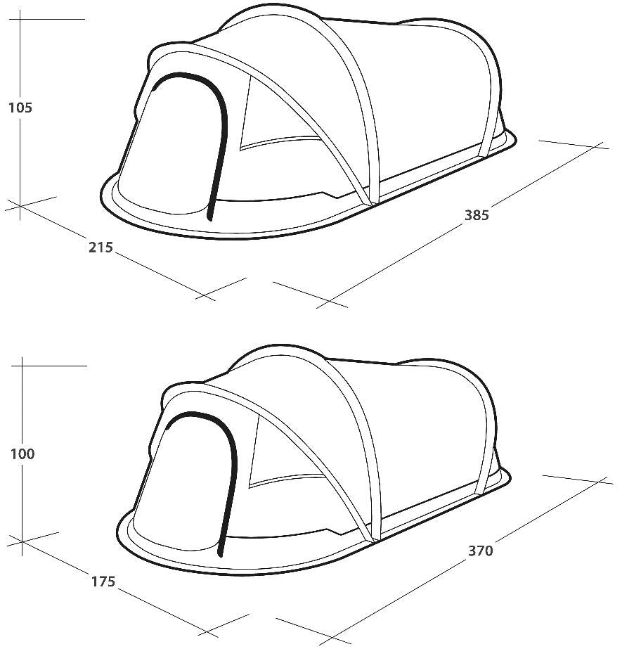 Pop-up-telt Nexion Forest med Dark Inner bakside