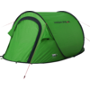 Pop-up telt Vision 3 enkeltduk for 3 personer, grønn - High Peak oppslått på campingplass