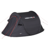 Pop-up telt Vision 3 enkeltduk for 3 personer, svart - High Peak sett bakfra med ventilasjon