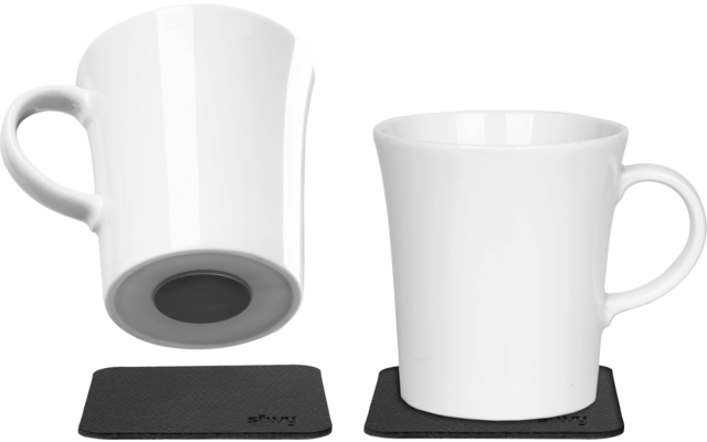 Bruk av Porselen magnetkopper med nano-gel-pads 270 ml 2 stk svart utendørs