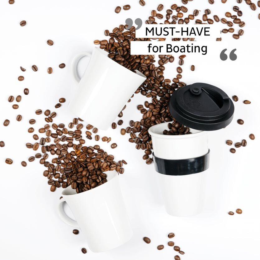 Porselenskopp to-go 350 ml med magnetbunn silwy med lukket drikkeluke