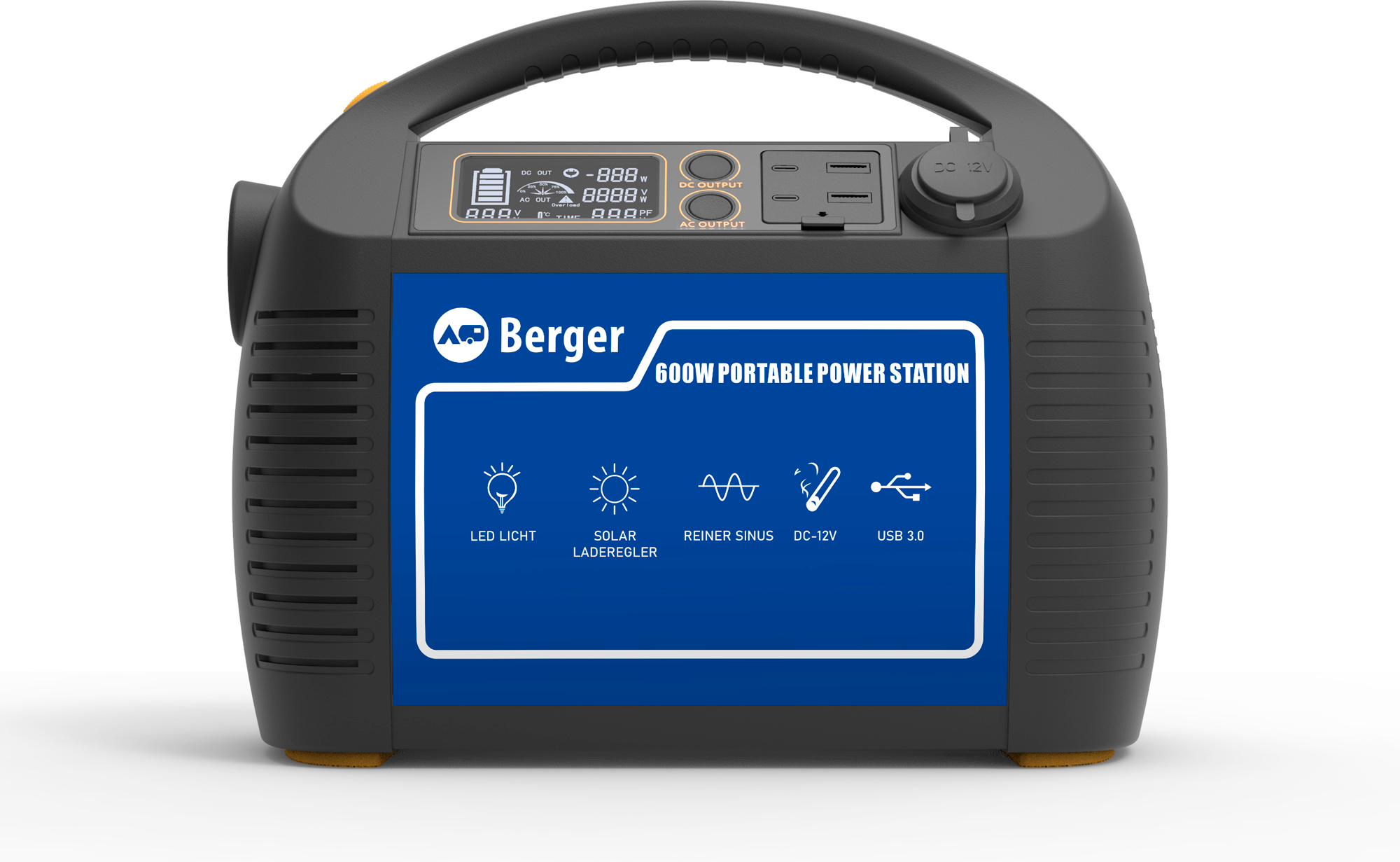 Portabel kraftstasjon 578Wh 600W med 230V og USB 3.0 for bærbar strømforsyning