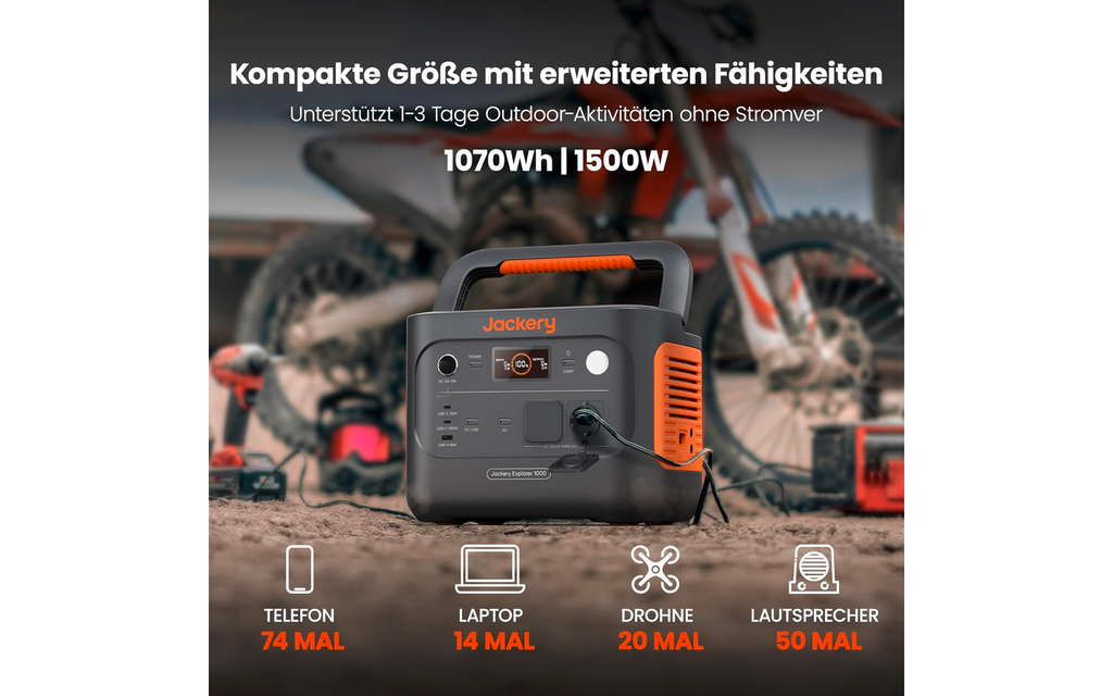 Portabel powerstation Explorer 1000 v2 1070 Wh 1500 W bakside