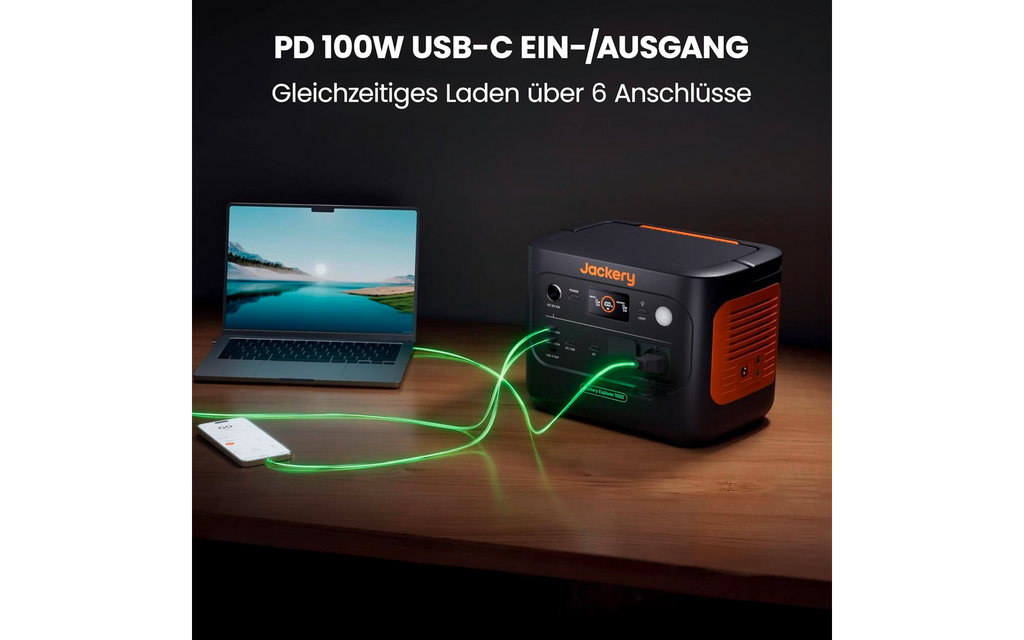 Nærbilde av display på Portabel powerstation Explorer 1000 v2 1070 Wh 1500 W