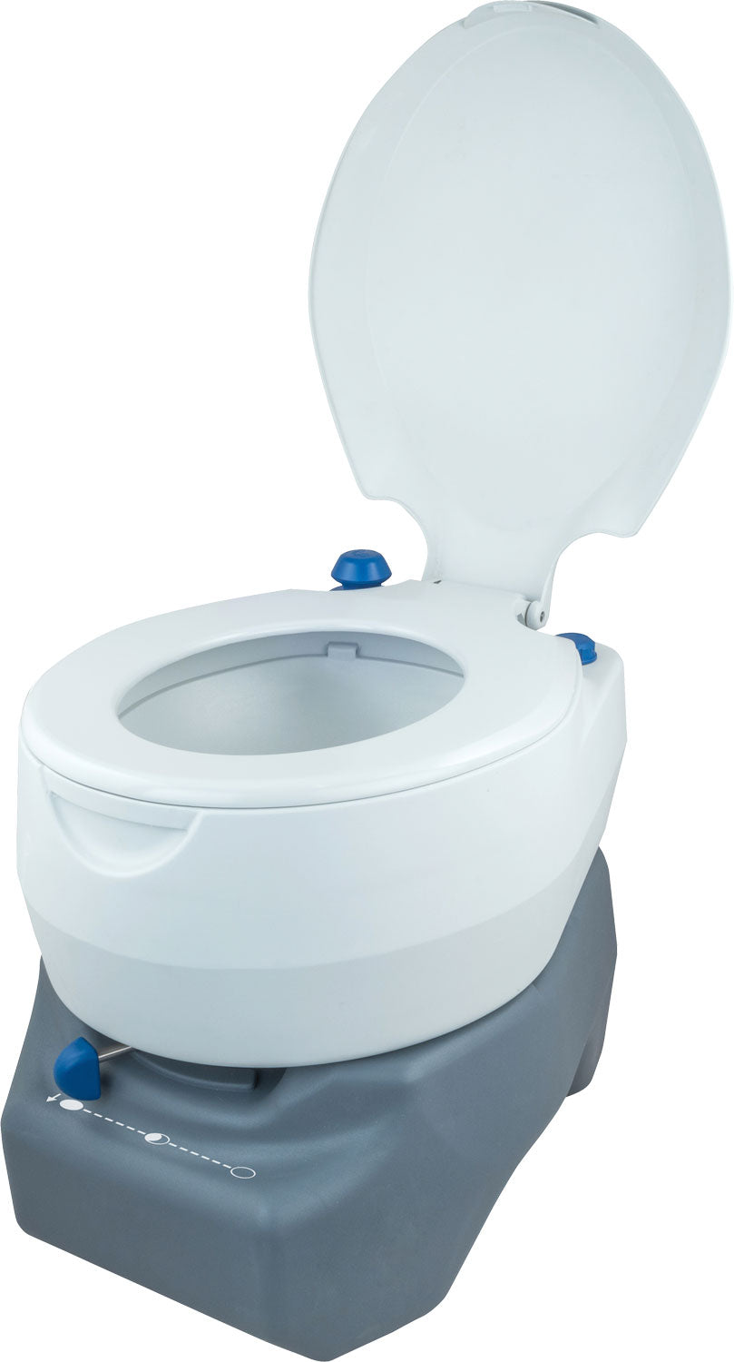 Portabelt campingtoalett 20 liter antimikrobiell 41 cm sitthøyde Campingaz forfra