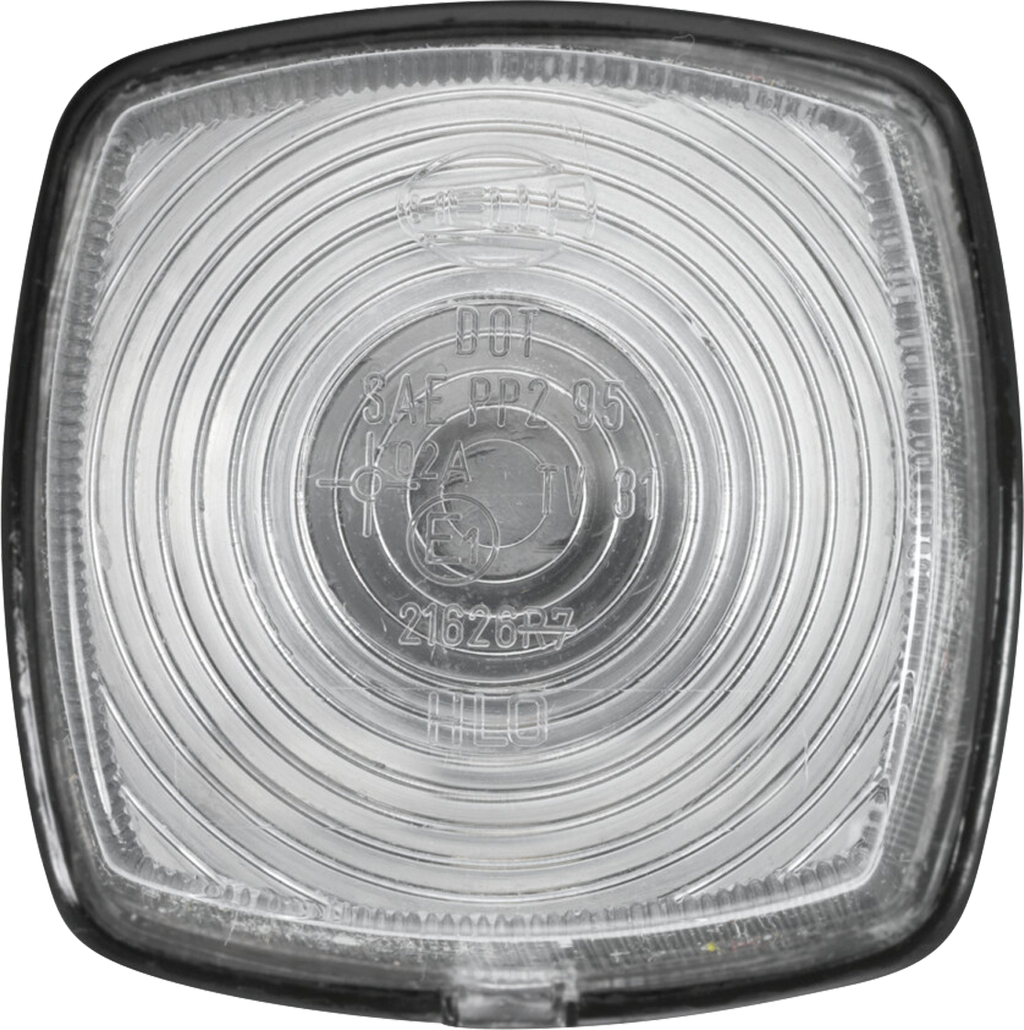 Posisjonslykt halogen 12/24V hvit 62 x 62 mm - Hella forfra