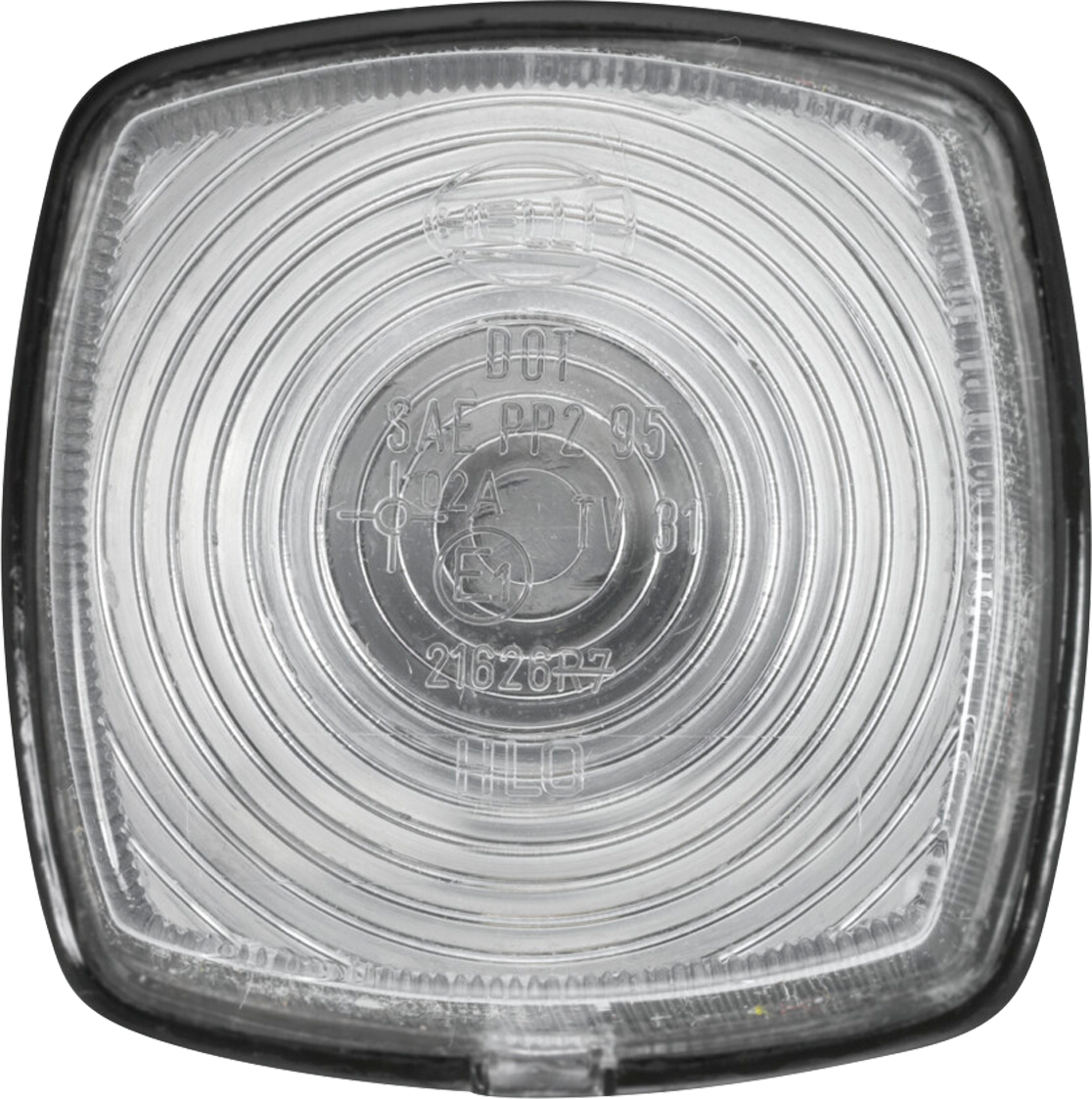 Posisjonslykt halogen 12/24V hvit 62 x 62 mm - Hella forfra
