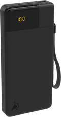 Powerbank 20W 20000 mAh med LCD-display og 3 utganger svart foran