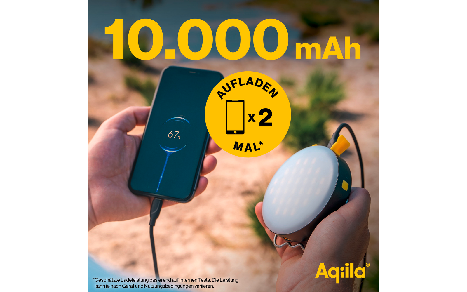 Powerbank-lampe BL10 20 W 10000 mAh 300 lumen svart lysmodus