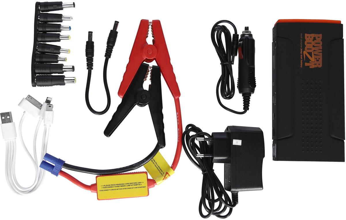 Powerbank og startbooster 16000 mAh med lader - PowerBoozt bakside