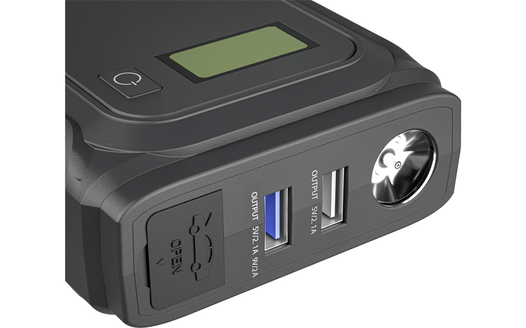 Powerbank med starthjelpfunksjon PJS1000 detalj av LED-lys
