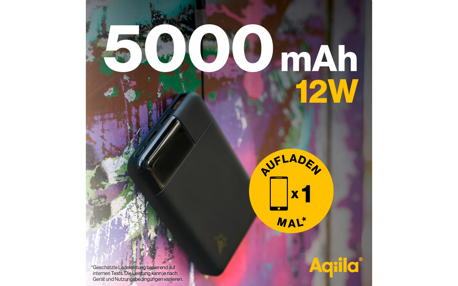 Powerbank Powerbird B5 12 W 5000 mAh med LCD-display 112 g - Aqiila