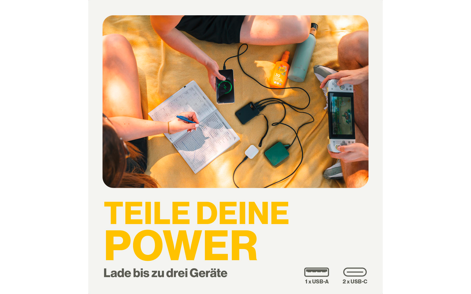 Powerbank Powerbird B5 12 W 5000 mAh med LCD-display 112 g - Aqiila