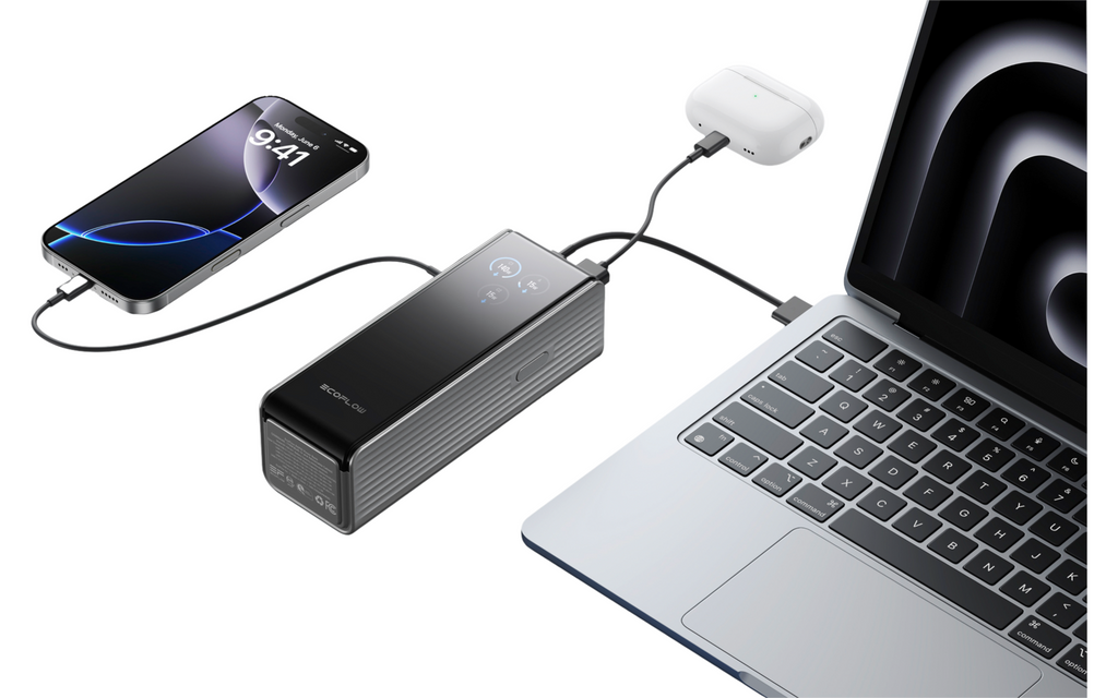 Nærbilde av Powerbank Rapid 25K USB-C 25000 mAh 170 W sølv